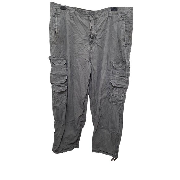 Old Navy Men's Gray Cargo Pants Size 40 x 30 Adjustable Drawstring Waist Multipl - Picture 1 of 8
